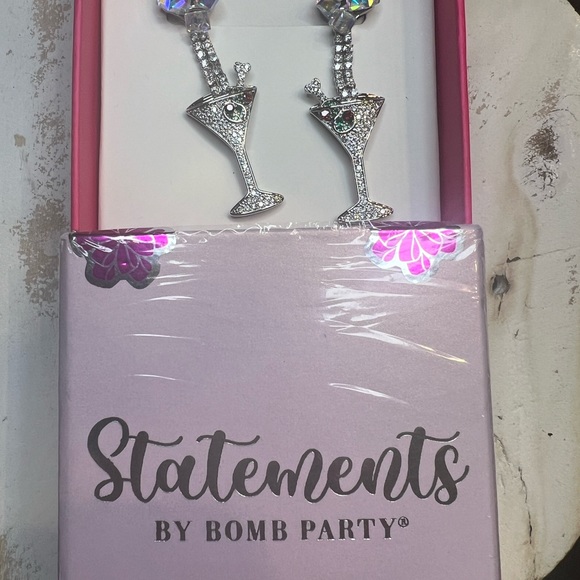 Statement earrings by BOMBPARTY-Holiday martini sparkle! - Picture 3 of 4